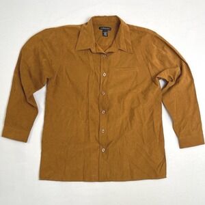 Goodclothes brand Womens Faux Suede Rust Orange Heavy Button Up Long Sleeve L